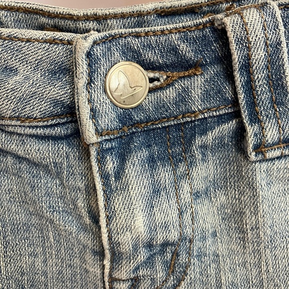 Wet Seal Blue Boot Cut Jeans with Vintage-Inspired Wash - Picture 2 of 5